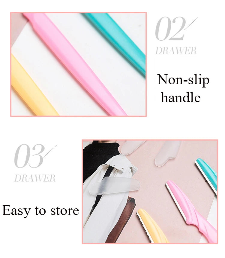 5/10/15Pcs Eyebrow Trimmer Makeup Tools Safe Eye Brow Razor Face Body Hair Removal Shaver Blades Woman Eyebrows Shaping Knife