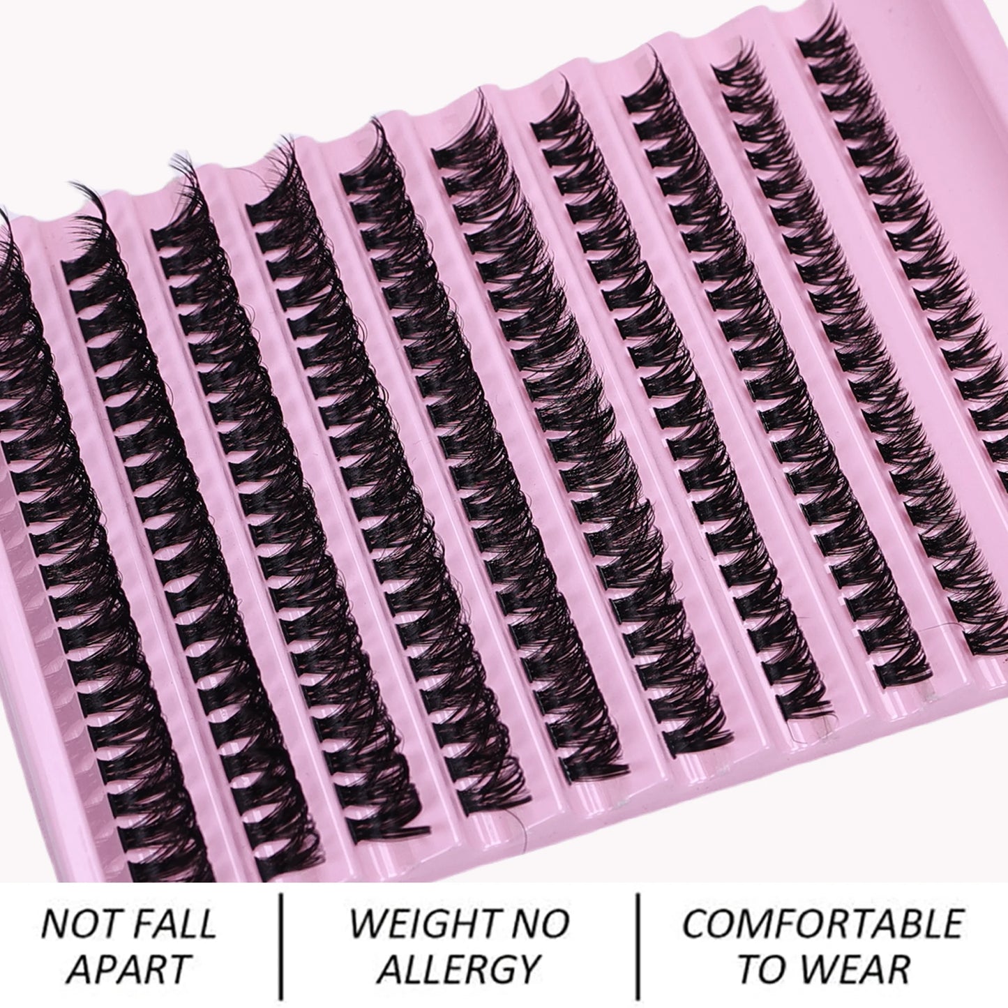 Individual Lashes 8-16mm 200pcs Cluster Lashes Natural Look Mixed Tray DIY Eyelash Extension Volume Lash Clusters Eyelashes Long