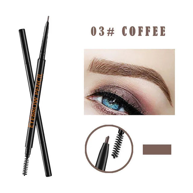 1.5mm fine eyebrow pencil with double head automatic rotation, one line eyebrow pencil waterproof and makeup free makeup pen