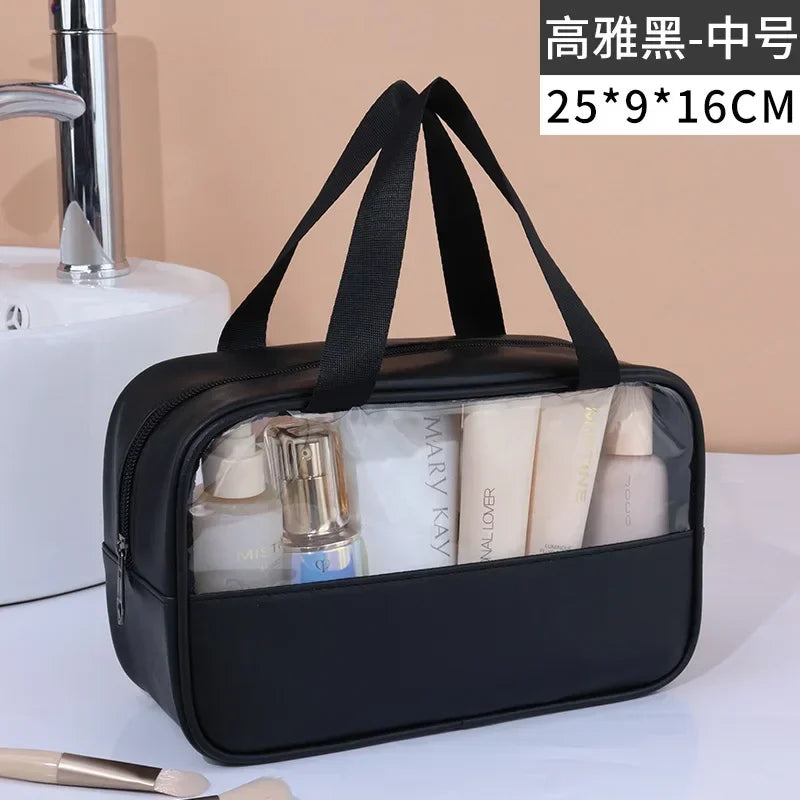 Women's Clear Makeup Bag Portable Travel Cosmetic Bag Large Capacity Bath Bag Multifunctional Waterproof Storage Compartment