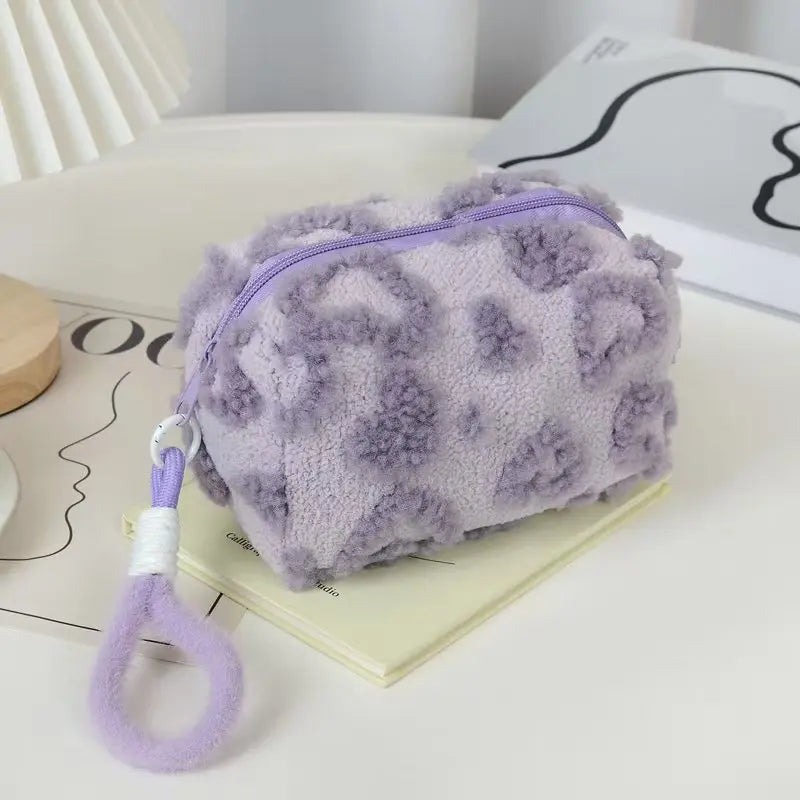 1pc Love Pack Large Capacity Travel Plush Bag Women's Bag Organizer Makeup Bag Toiletries Student Organizer Pencil Case