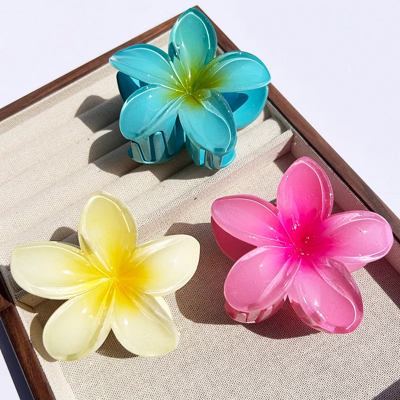 1/2/3 Pcs Hawaiian Gradient Flower Hair Claw Clip Women Fashion Large Hair Clip Girls Hairpin Barrettes Bohemia Hair Accessories