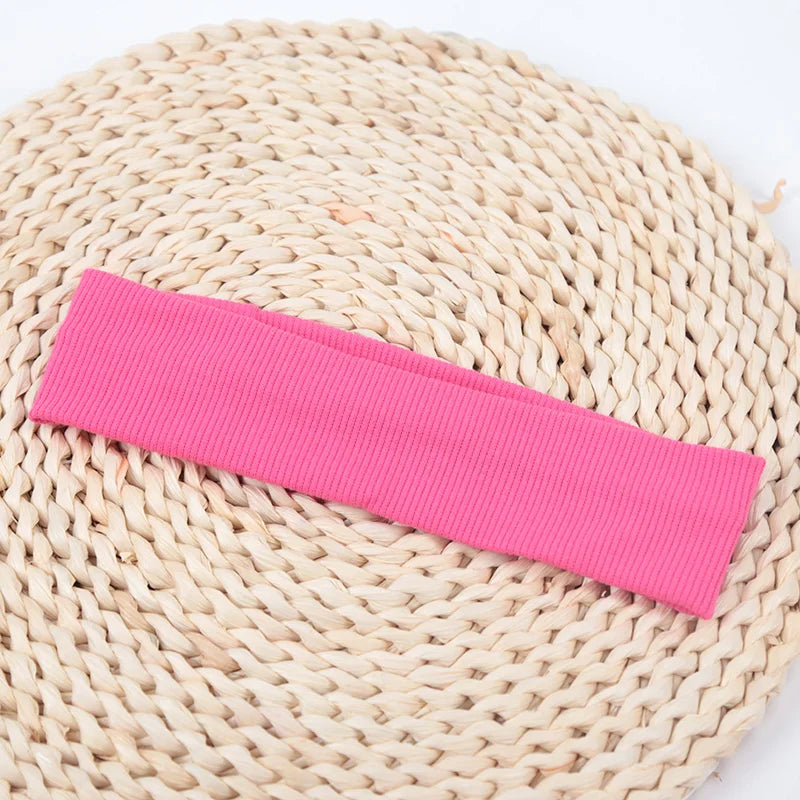 Fashion Knitted Hair Bands Women Solid Color Elastic Headband Sport Yoga Hairband Soft Wash Face Makeup Headwrap Accessories