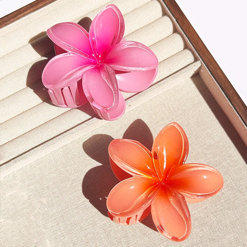 1/2/3 Pcs Hawaiian Gradient Flower Hair Claw Clip Women Fashion Large Hair Clip Girls Hairpin Barrettes Bohemia Hair Accessories