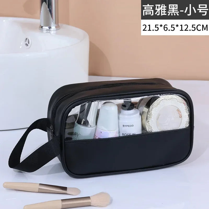 Women's Clear Makeup Bag Portable Travel Cosmetic Bag Large Capacity Bath Bag Multifunctional Waterproof Storage Compartment