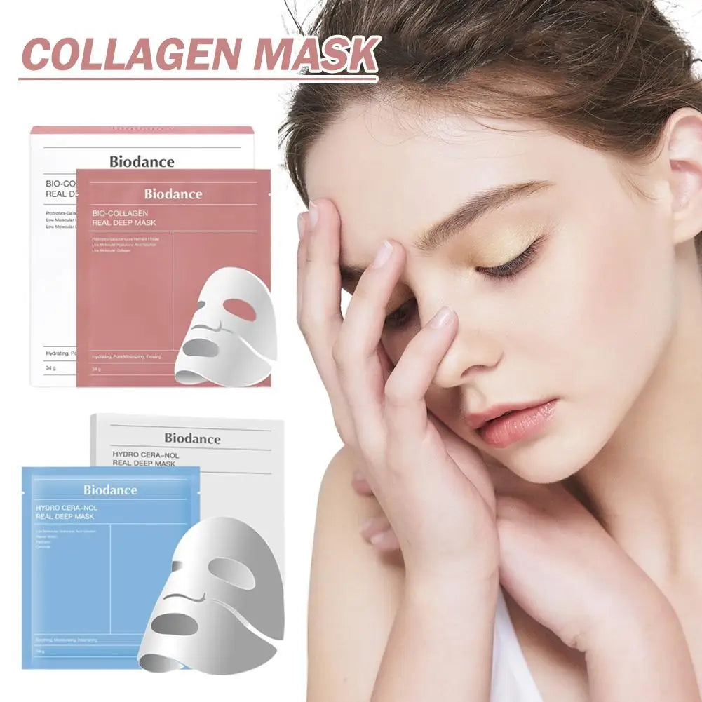 Collagen Anti-Wrinkle Face Mask Collagen Ampoule Nourishing Serum Pores Tightening  Cotton Tablets Brightening Skin Care