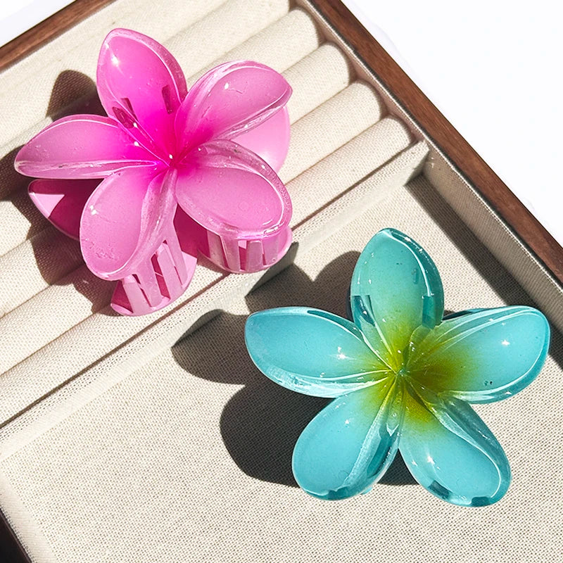 1/2/3 Pcs Hawaiian Gradient Flower Hair Claw Clip Women Fashion Large Hair Clip Girls Hairpin Barrettes Bohemia Hair Accessories