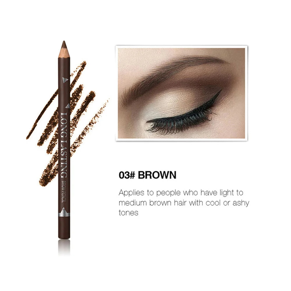 2pcs MENOW 3 colors Long Lasting Waterproof  Eyebrow Pencils Double Use Wooden Pole Eyeliner Permanent Makeup Tattoo Accessories