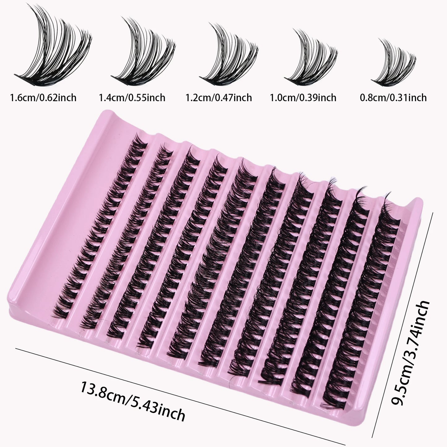 Individual Lashes 8-16mm 200pcs Cluster Lashes Natural Look Mixed Tray DIY Eyelash Extension Volume Lash Clusters Eyelashes Long