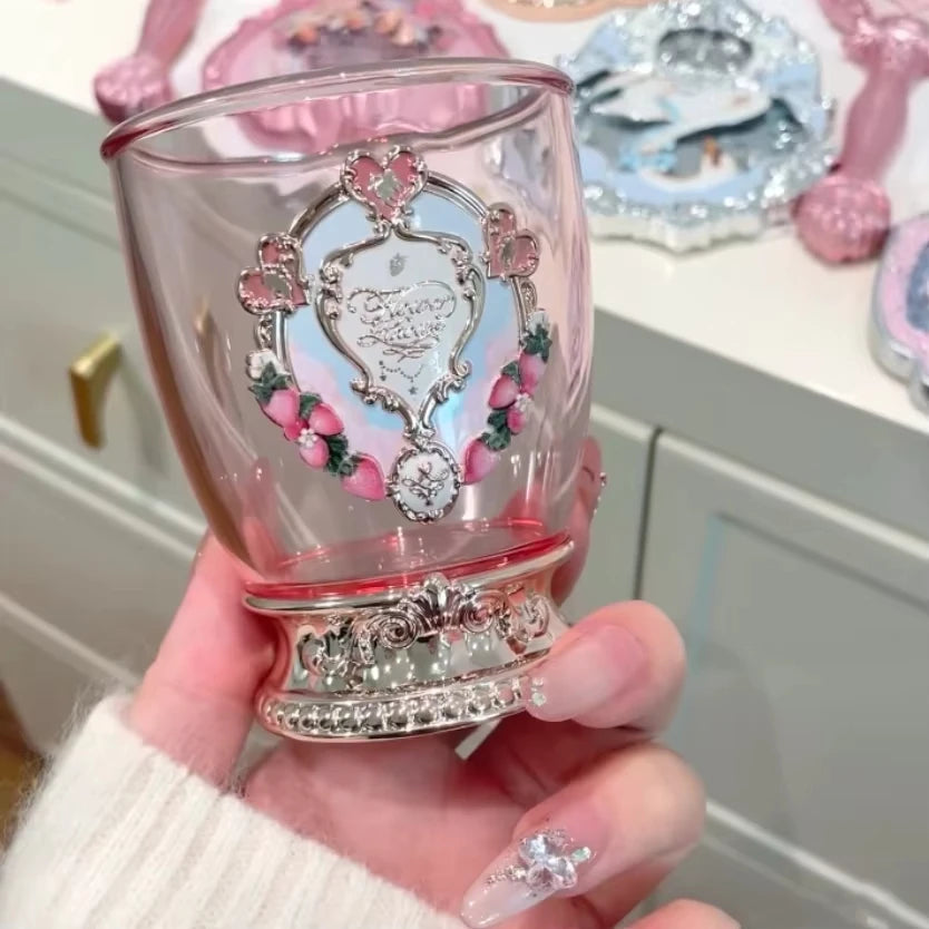 Flower Knows Sweetie Bear Collection Hand Holding Mirror 3 Types Exquisite Relief Makeup Tools Cute HD Makeup Mirror