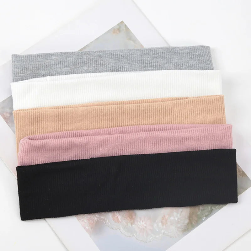 Fashion Knitted Hair Bands Women Solid Color Elastic Headband Sport Yoga Hairband Soft Wash Face Makeup Headwrap Accessories