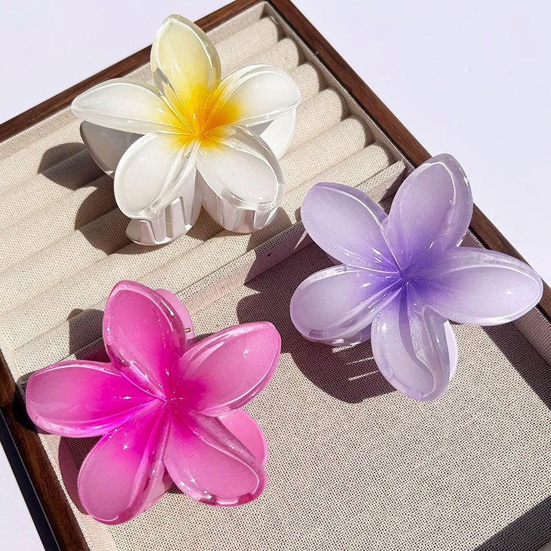 1/2/3 Pcs Hawaiian Gradient Flower Hair Claw Clip Women Fashion Large Hair Clip Girls Hairpin Barrettes Bohemia Hair Accessories