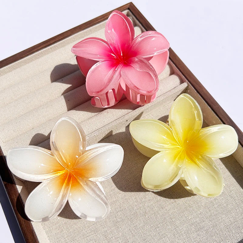 1/2/3 Pcs Hawaiian Gradient Flower Hair Claw Clip Women Fashion Large Hair Clip Girls Hairpin Barrettes Bohemia Hair Accessories