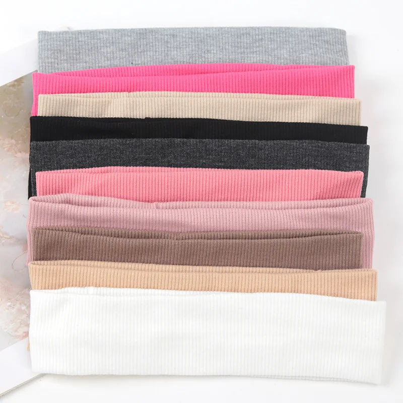 Fashion Knitted Hair Bands Women Solid Color Elastic Headband Sport Yoga Hairband Soft Wash Face Makeup Headwrap Accessories