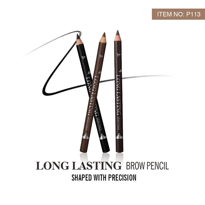 2pcs MENOW 3 colors Long Lasting Waterproof  Eyebrow Pencils Double Use Wooden Pole Eyeliner Permanent Makeup Tattoo Accessories