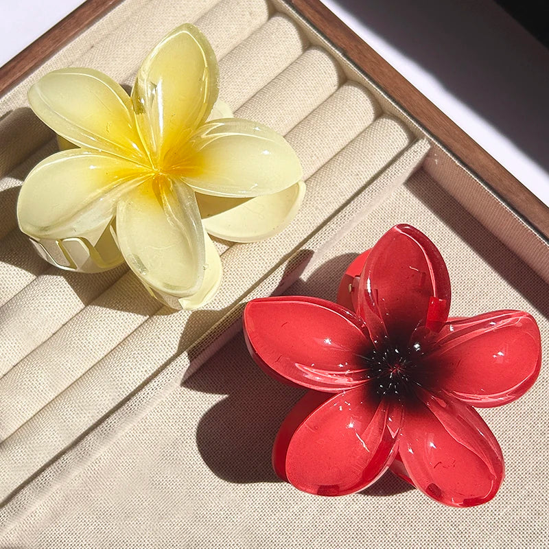1/2/3 Pcs Hawaiian Gradient Flower Hair Claw Clip Women Fashion Large Hair Clip Girls Hairpin Barrettes Bohemia Hair Accessories