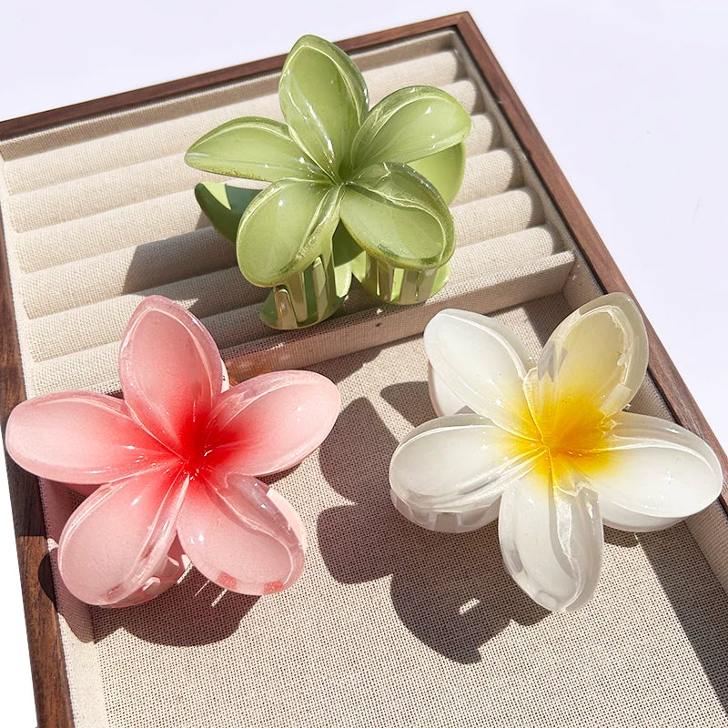 1/2/3 Pcs Hawaiian Gradient Flower Hair Claw Clip Women Fashion Large Hair Clip Girls Hairpin Barrettes Bohemia Hair Accessories