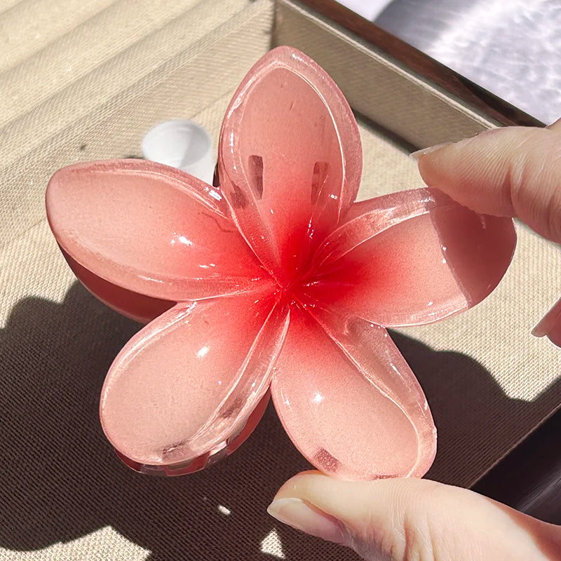 1/2/3 Pcs Hawaiian Gradient Flower Hair Claw Clip Women Fashion Large Hair Clip Girls Hairpin Barrettes Bohemia Hair Accessories