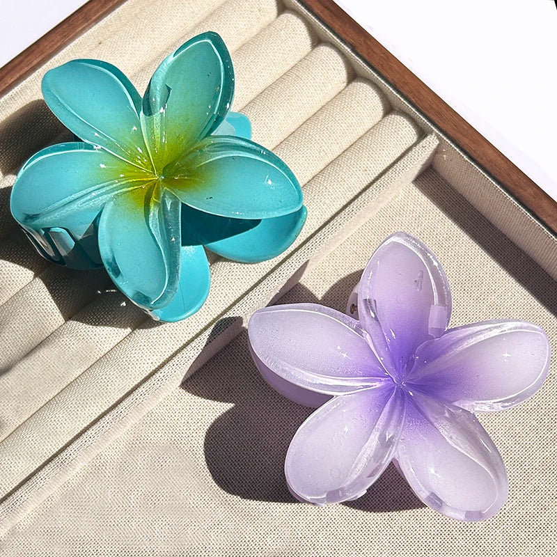 1/2/3 Pcs Hawaiian Gradient Flower Hair Claw Clip Women Fashion Large Hair Clip Girls Hairpin Barrettes Bohemia Hair Accessories