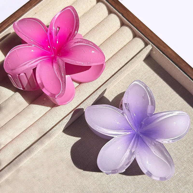 1/2/3 Pcs Hawaiian Gradient Flower Hair Claw Clip Women Fashion Large Hair Clip Girls Hairpin Barrettes Bohemia Hair Accessories