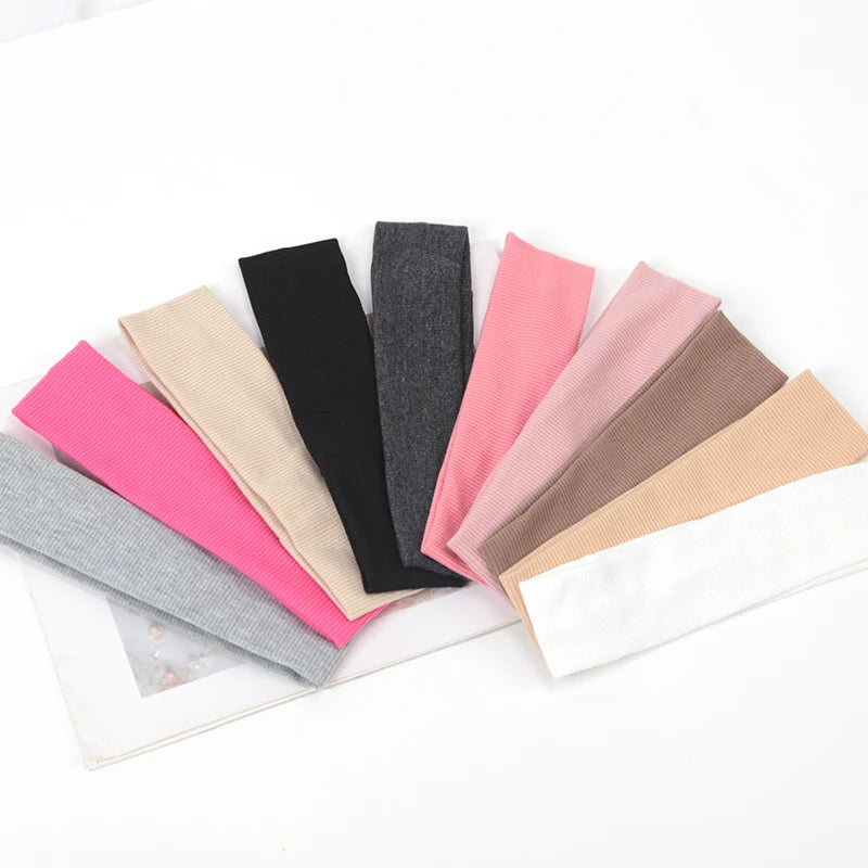 Fashion Knitted Hair Bands Women Solid Color Elastic Headband Sport Yoga Hairband Soft Wash Face Makeup Headwrap Accessories