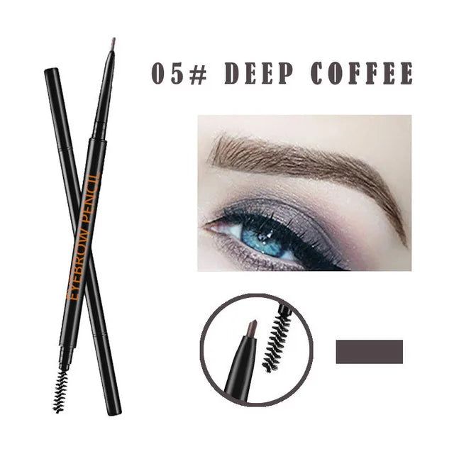 1.5mm fine eyebrow pencil with double head automatic rotation, one line eyebrow pencil waterproof and makeup free makeup pen