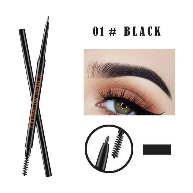 1.5mm fine eyebrow pencil with double head automatic rotation, one line eyebrow pencil waterproof and makeup free makeup pen