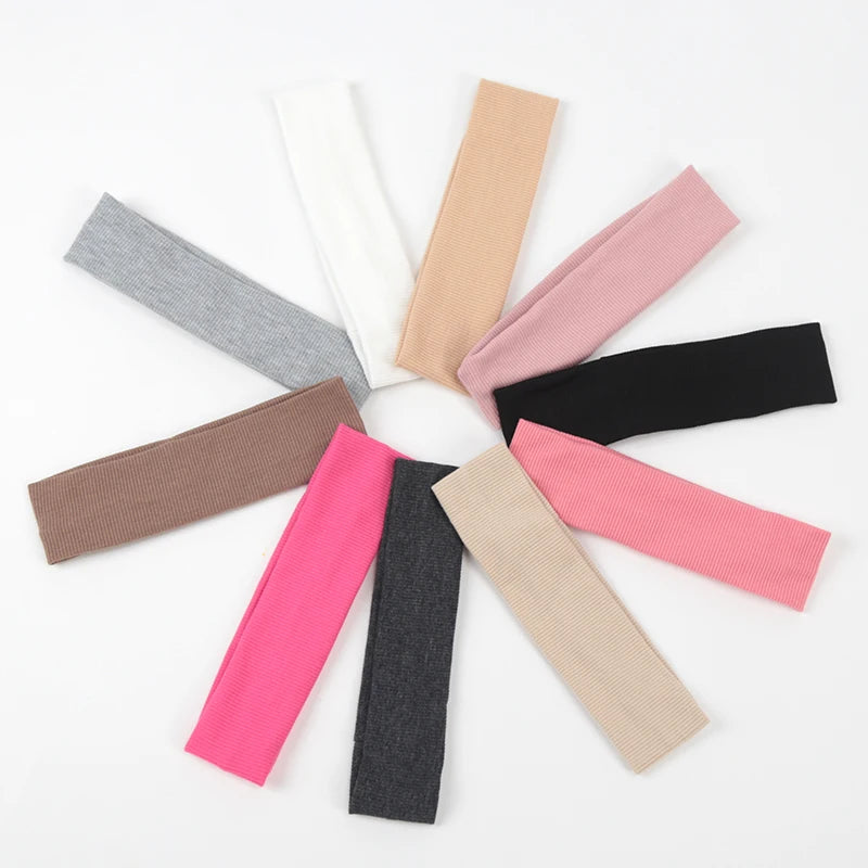 Fashion Knitted Hair Bands Women Solid Color Elastic Headband Sport Yoga Hairband Soft Wash Face Makeup Headwrap Accessories