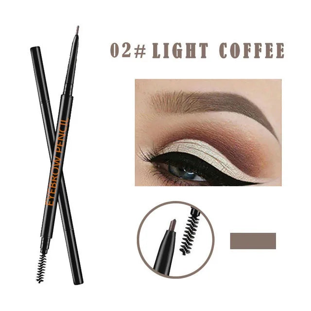 1.5mm fine eyebrow pencil with double head automatic rotation, one line eyebrow pencil waterproof and makeup free makeup pen