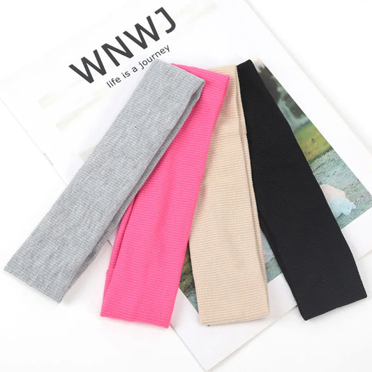 Fashion Knitted Hair Bands Women Solid Color Elastic Headband Sport Yoga Hairband Soft Wash Face Makeup Headwrap Accessories