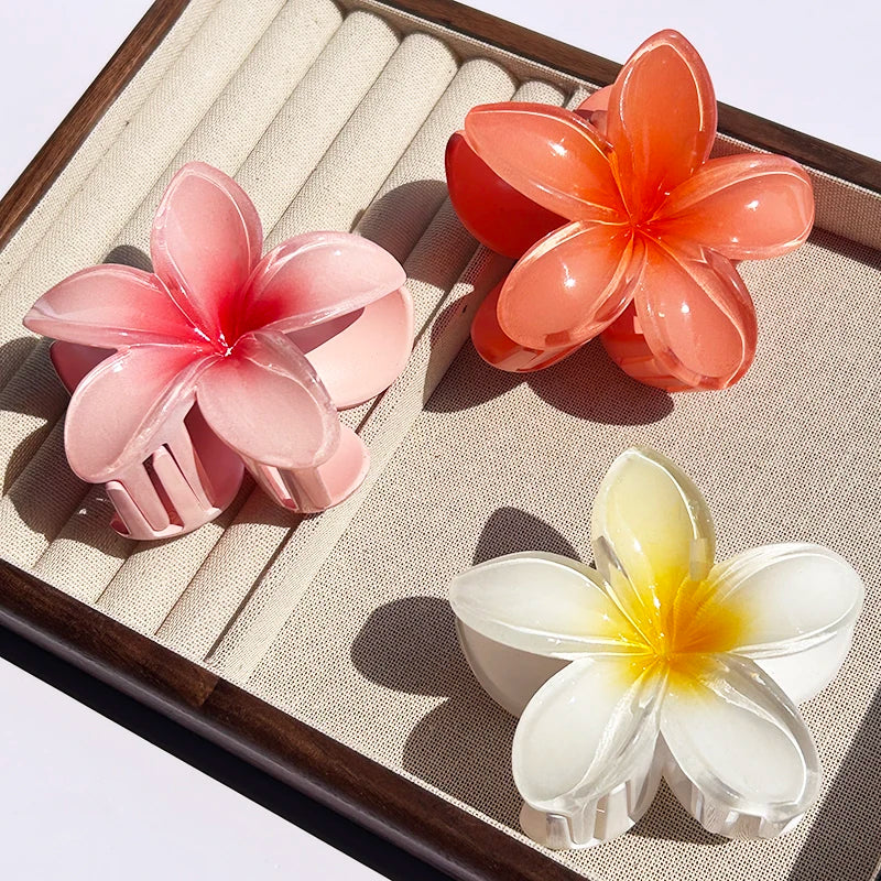 1/2/3 Pcs Hawaiian Gradient Flower Hair Claw Clip Women Fashion Large Hair Clip Girls Hairpin Barrettes Bohemia Hair Accessories