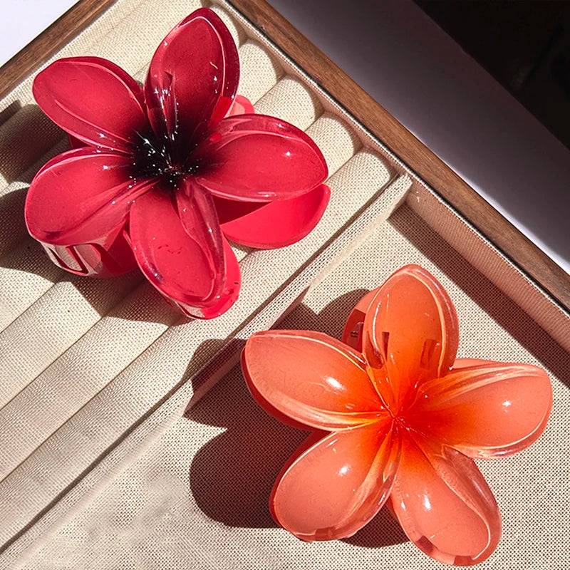 1/2/3 Pcs Hawaiian Gradient Flower Hair Claw Clip Women Fashion Large Hair Clip Girls Hairpin Barrettes Bohemia Hair Accessories