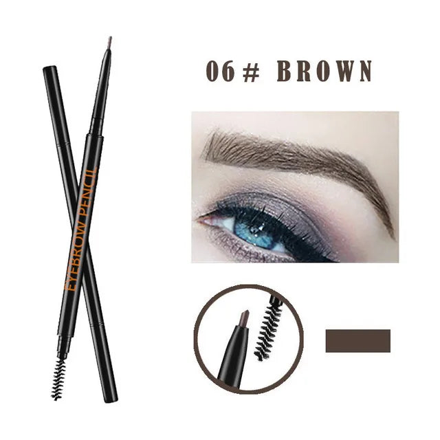1.5mm fine eyebrow pencil with double head automatic rotation, one line eyebrow pencil waterproof and makeup free makeup pen