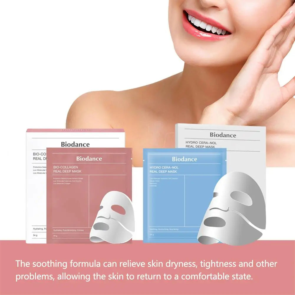 Collagen Anti-Wrinkle Face Mask Collagen Ampoule Nourishing Serum Pores Tightening  Cotton Tablets Brightening Skin Care