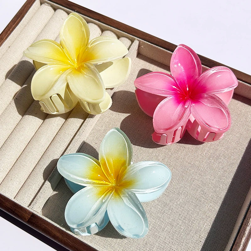 1/2/3 Pcs Hawaiian Gradient Flower Hair Claw Clip Women Fashion Large Hair Clip Girls Hairpin Barrettes Bohemia Hair Accessories